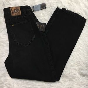 Lee high rise straight leg ankle jeans